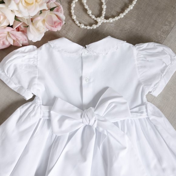 RARE White Heirloom Smocked Dress Feltman Brothers Special Occasion Like New - Picture 5 of 6